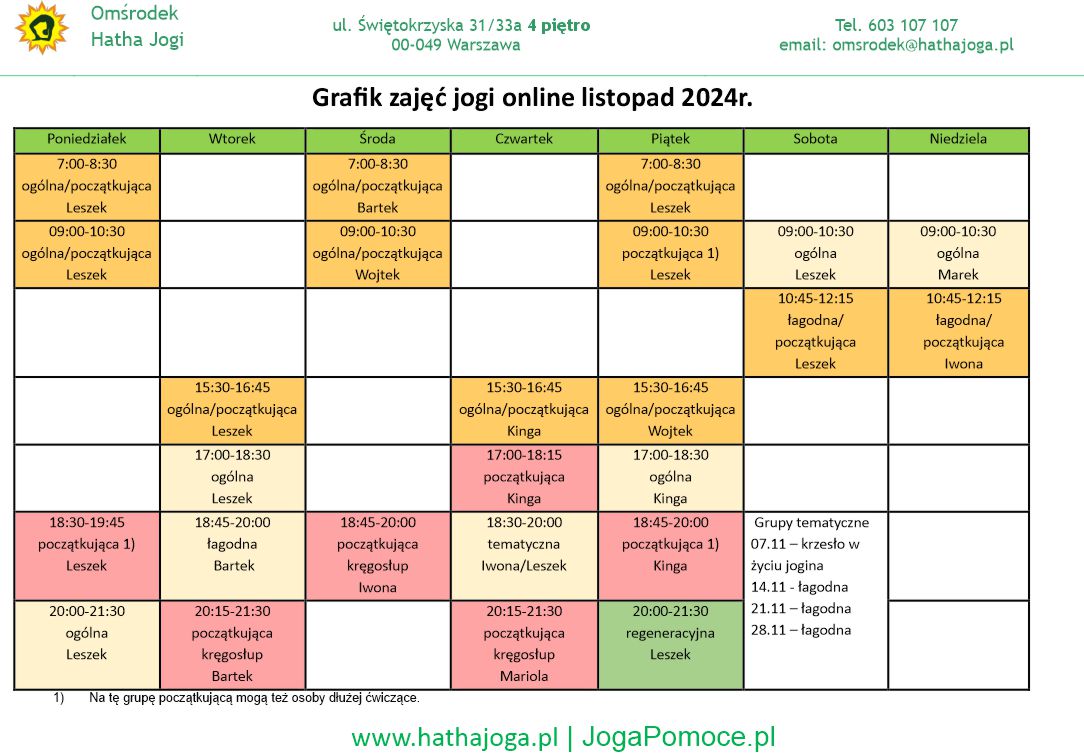 grafik jogi online październik 2024