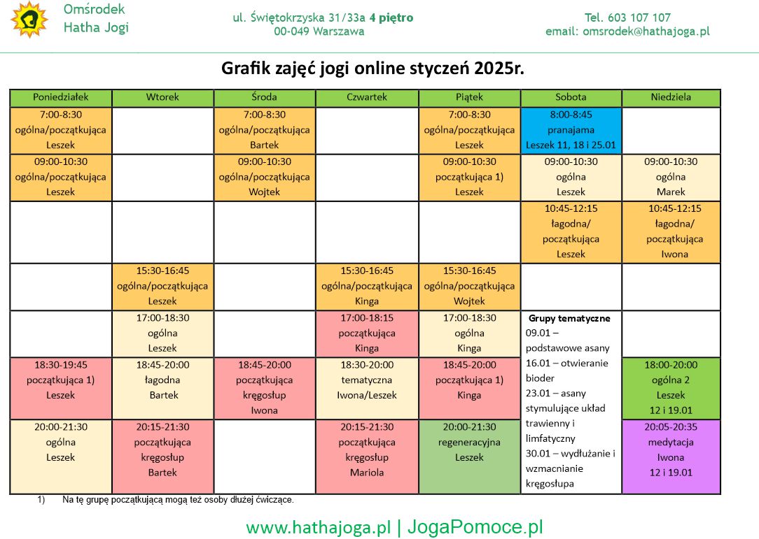 grafik jogi online październik 2024